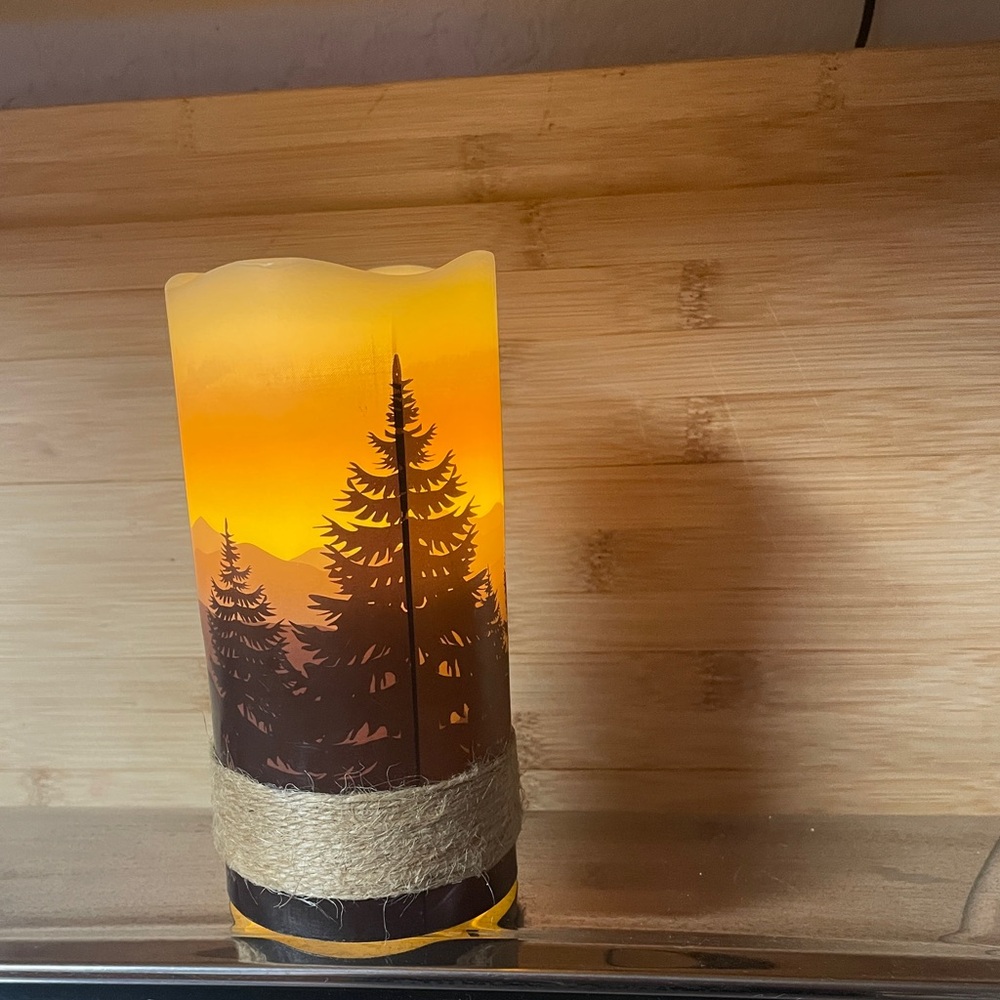 Wolf Silhouette LED Candle
Made of real wax~~~ flameless. 3 AAA .
Size 3x6” - Picture 5 of 7